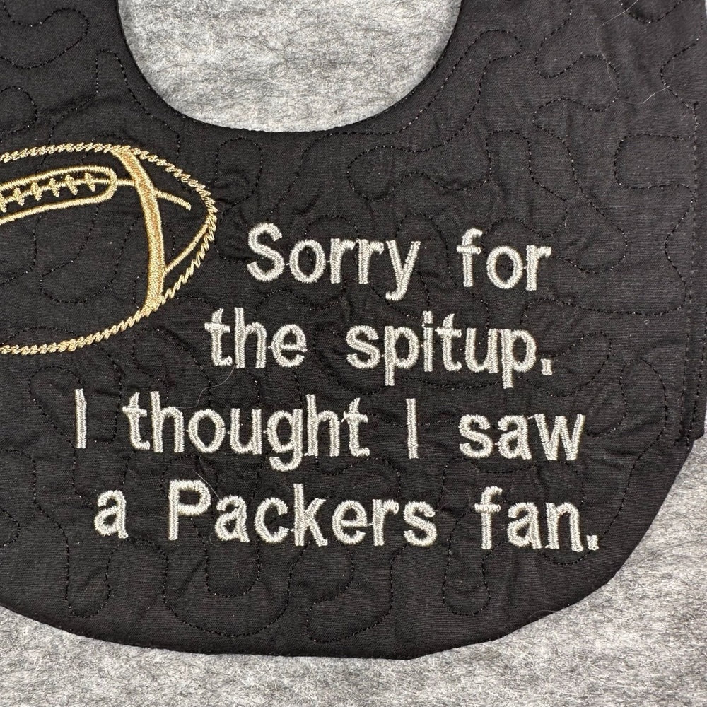 Handmade NFL Eagles Fans Baby Bib Quilted Football Design One‑of‑a‑Kind Gift - Picture 1 of 6